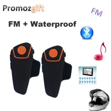 2PCS BT 3.0 BT-S2 1000M 30M IPX7 Waterproof Moto Helmet Bluetooth Headset Motorcycle bluetooth intercom for motorcycle with FM