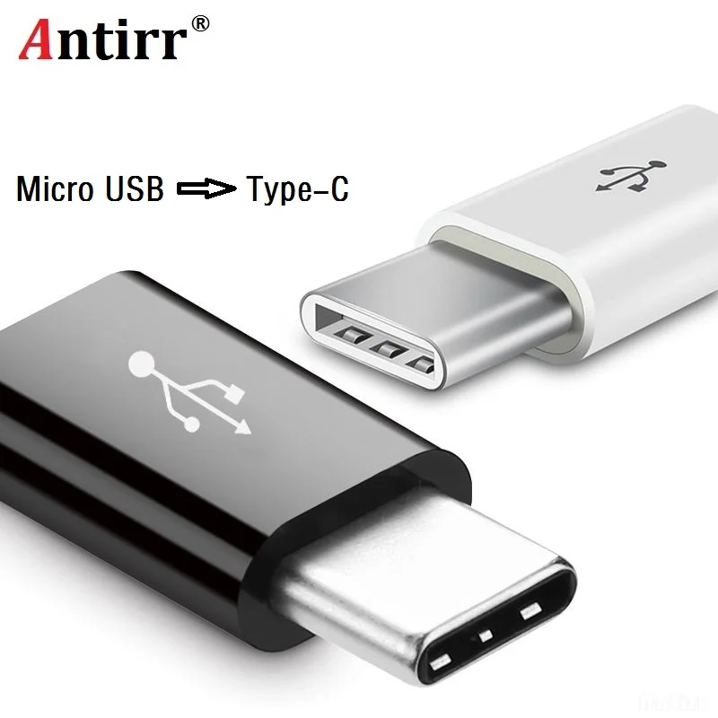 Кабель переходник Antirr с Micro USB на Type C адаптер для быстрой зарядки Xiaomi Mi5 Mi6 HuaWei P9 P10