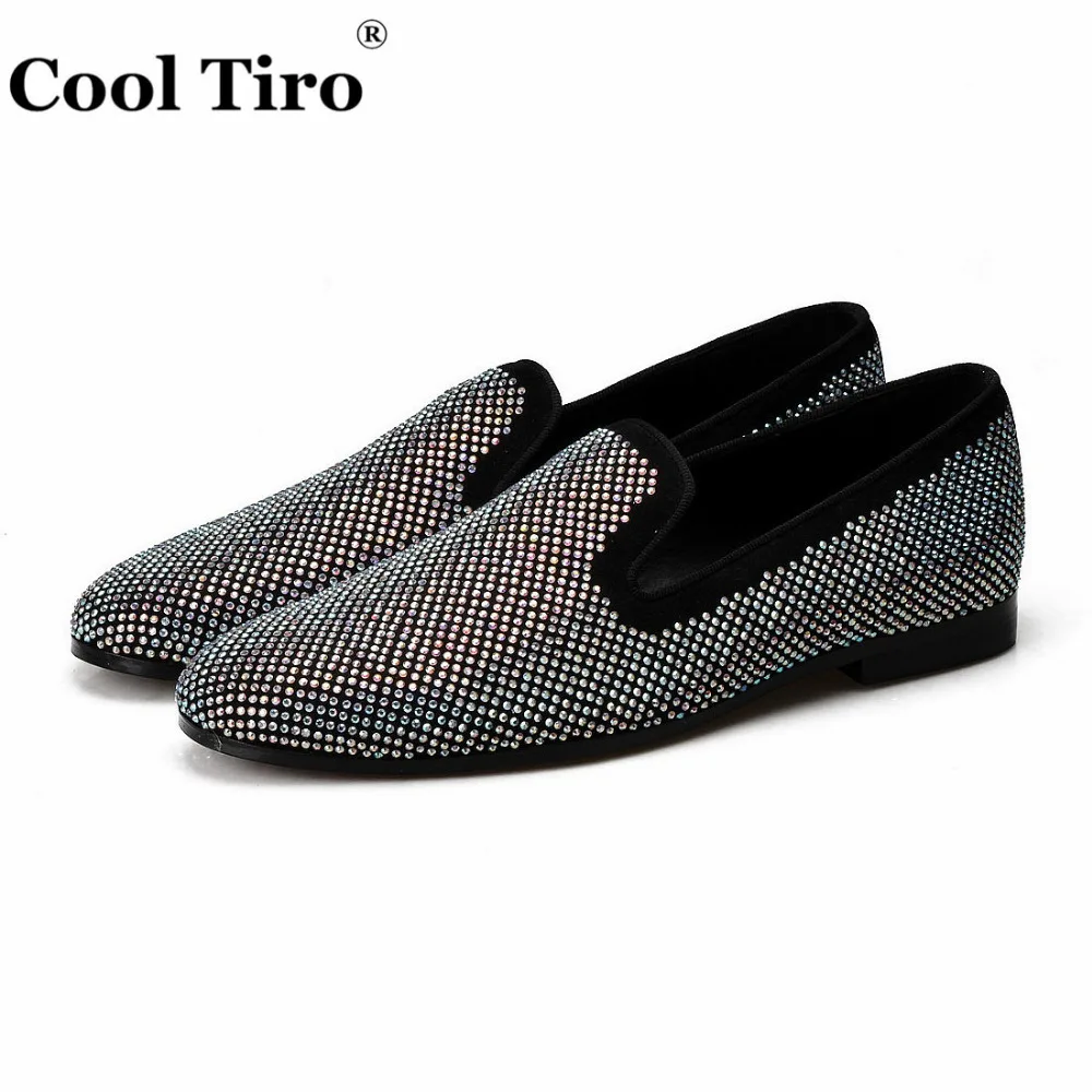 White Rhinestone Men Loafers Strass flat (3)