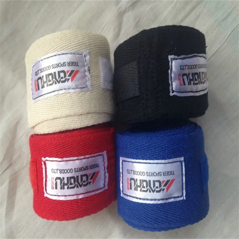 4m/roll Cotton hand wraps 2pcs/pair boxing wristband Breathable sanda