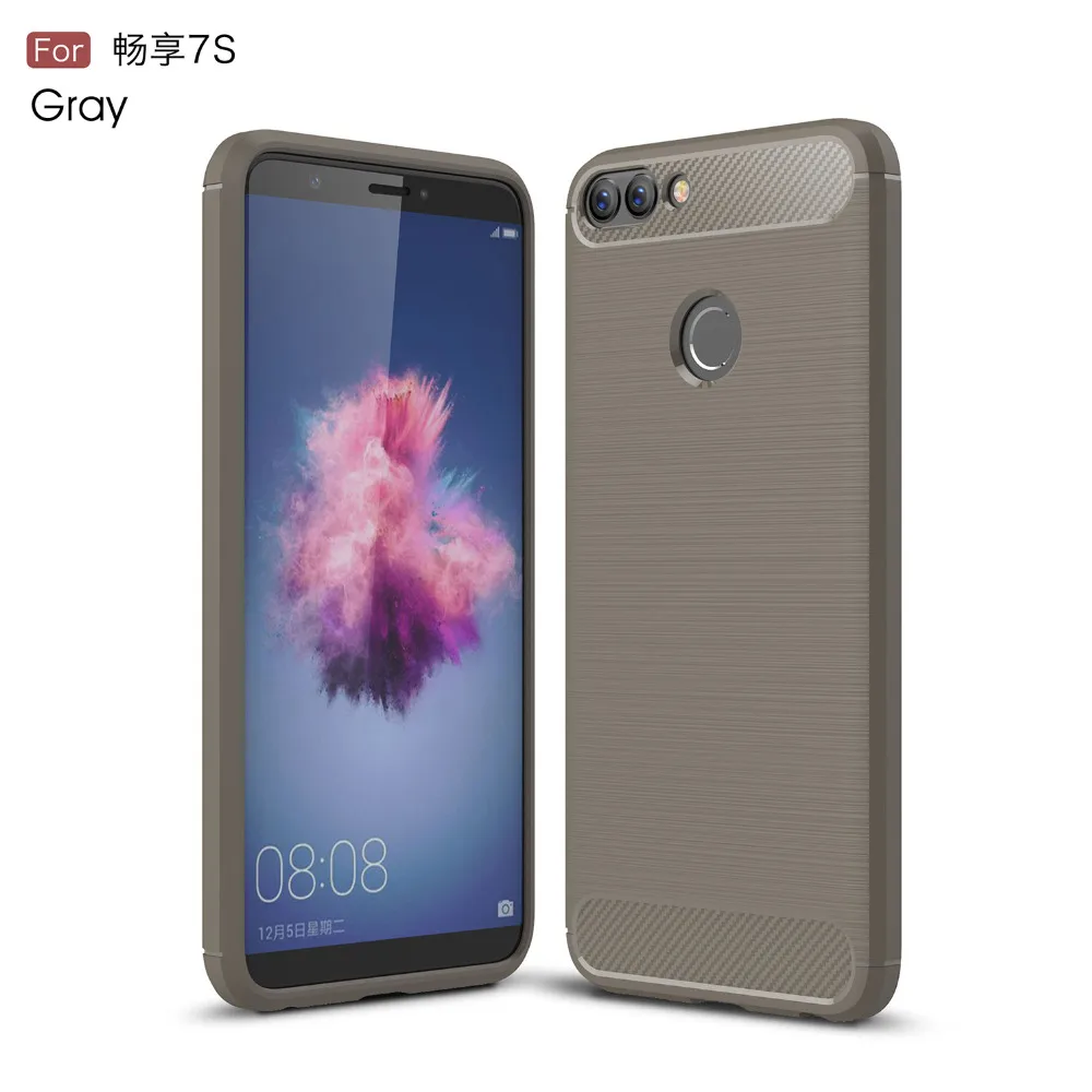 Чехол Hoesje Fundas Huawei P Smart силиконовый чехол для Enjoy 7S из мягкого углеродного волокна