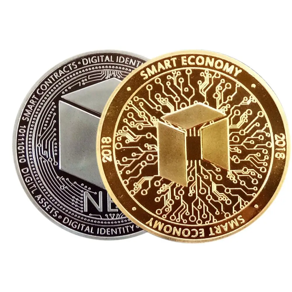 NEO Виртуальная памятная монета покрытая золотом и серебром Volor NEO виртуальная валюта для коллекции монет диаметром 40 мм