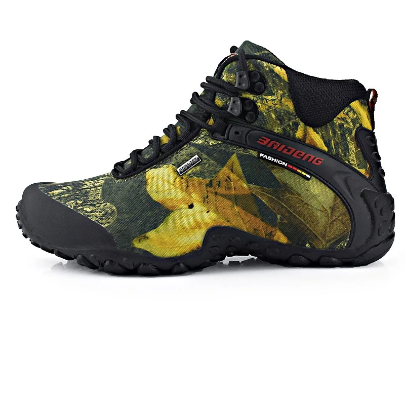 2018 большой размер 40 46 Пеший Туризм обувь Водонепроницаемый Camoufalge High cut широкие (c d