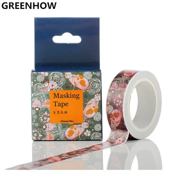 

GREENHOW Packed With Paper Tape Sleeping cat May Tear Tape 15mm * 10m 3005