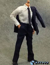 Fashion1 6 Scale Male Blue Suit Set Clothing Man Bussiness Formal Clothes Model Toys F 12