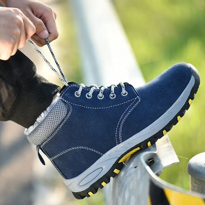 Защитная обувь со стальным носком, защитная обувь для мужчин, рабочая обувь, мужская повседневная водонепроницаемая обувь, зимняя нескользящая обувь, размер 12, YXZ004