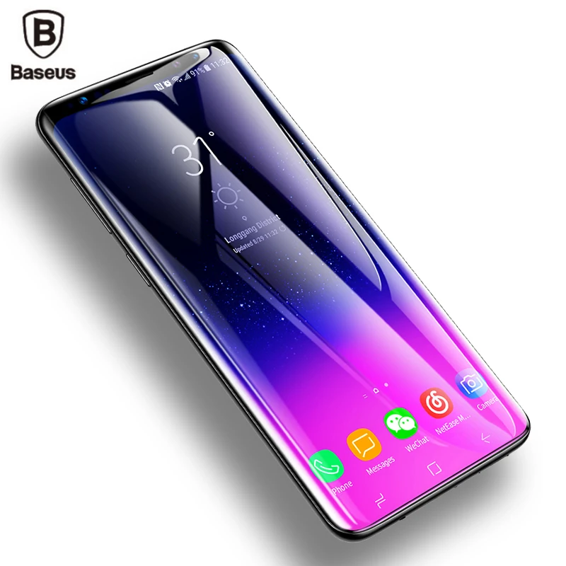 Baseus Screen Protector For Samsung Galaxy S9 3D Arc Tempered Glass For Galaxy S9 Plus Full Protective Glass Film