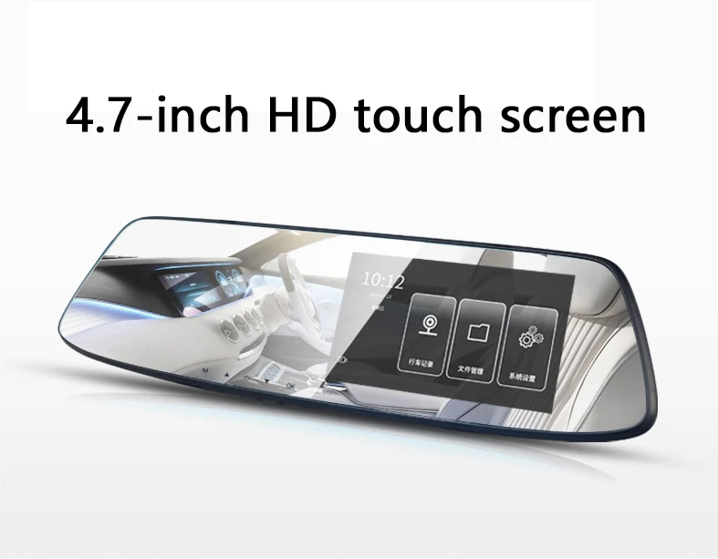 Smart 4.7 inch Touch Car Dvr rearview mirror 1296P FHD IPS car driving video LDWS car reverse image dual lens G-sensor DVRs Smart 4.7 inch Touch Car Dvr rearview mirror 1296P FHD IPS car driving video LDWS car reverse image dual lens G-sensor DVRs