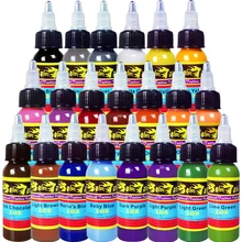 Чернила татуировки 21 цвета набор 1 унции 30 мл/бутылка пигмент татуировки комплект тела художественные чернила набор краски краситель