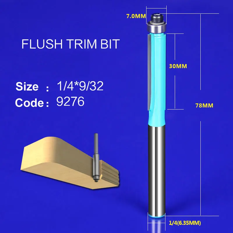 1 шт. деревянный вогнутый радиус прямой триммер очистка заподлицо отделка угловая круглая бухта коробка биты инструменты фреза - Длина режущей кромки: 9276