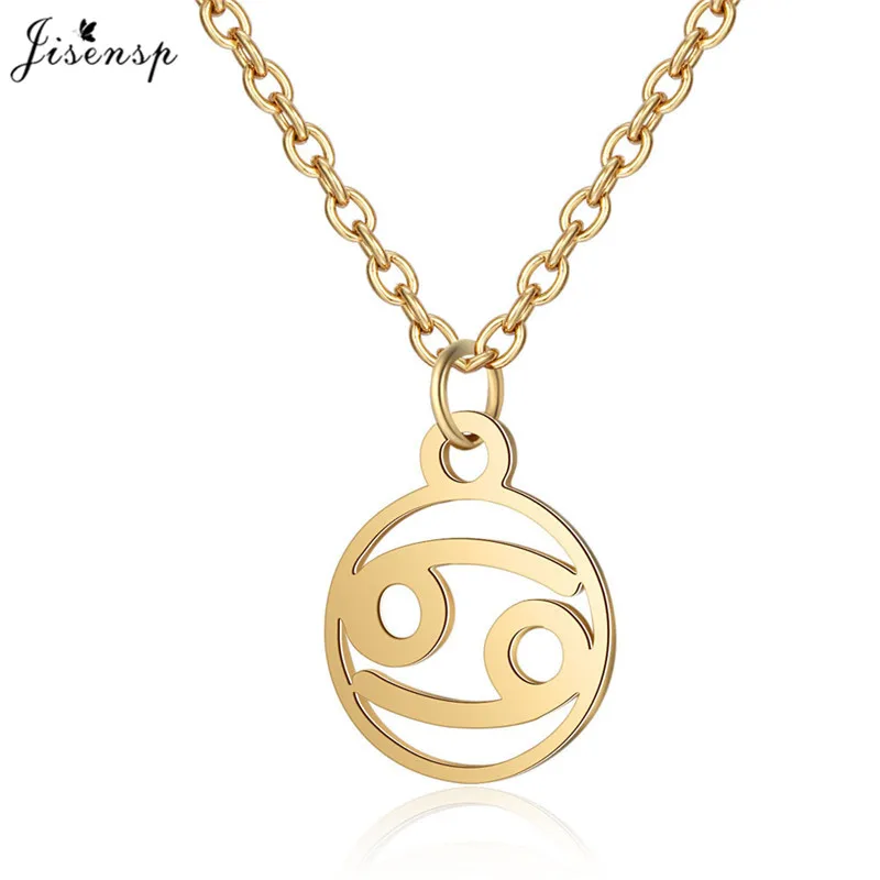 Jisensp круглый знак зодиака 12 Созвездие ожерелье s& ожерелье с подвесками для женщин длинное цепное ожерелье Бижу femme - Окраска металла: XL564G