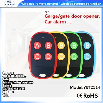 

New design 100PCS Free shipping cost !!! Electric Gate Garage Door Remote Control Key 433MHz Cloning Transmitter