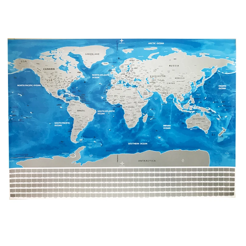 

82.5x59.4cm Deluxe Blue Ocean Erase World Map Scratch Off World Map Personalized Travel Scratch For Home Decoration Wall Sticker