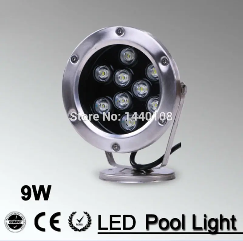 

5pcs/lot 9W LED Fountain Lamp Dmx 512 Control Stainless Steel IP68 AC12V AC24V Swimming Pool/Ponds/Fountain Rgb Color