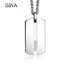 Men Pendants  Necklace for Male,Classic Tungsten Inlay CZ Stones with Titanium Steel Cuban Chain, Engraving 6
