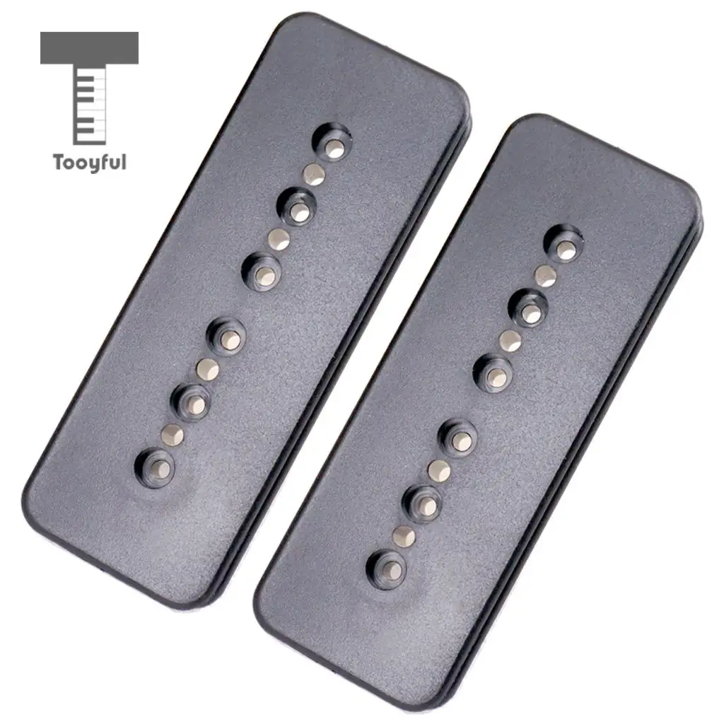 Tooyful 2Pcs Black Guitar Pickup Slug Bobbin Cover 50/52mm Hole Spacing for p90 Guitar Pickup