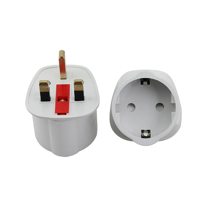1PCS With fused 13A 250V ABS EU to UK Plug 2 Pin to UK 3 Pin Plug