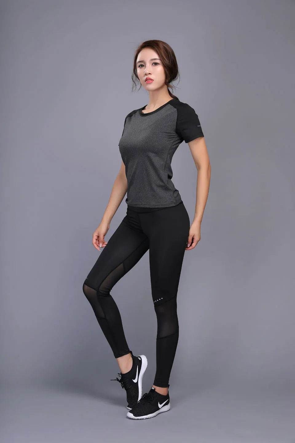 Женский комплект для йоги, облегающий комплект для бега, для бега, спортзала, тренировки, бодибилдинга, фитнеса, тренировок, Спортивная футболка и штаны, костюм для бега