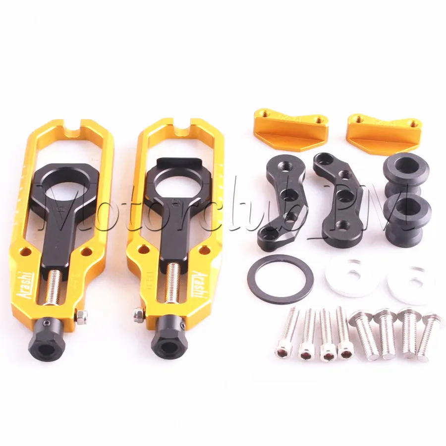 

Motorcycle Chain Adjuster Tensioner With Spool For Suzuki GSXR1000 2009-2013 2010 11 2012 K9 Gold