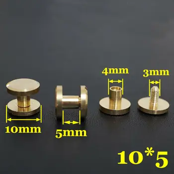 

50pc Q1-10x5 Solid Brass belt screw Chicago Screw Leathercraft