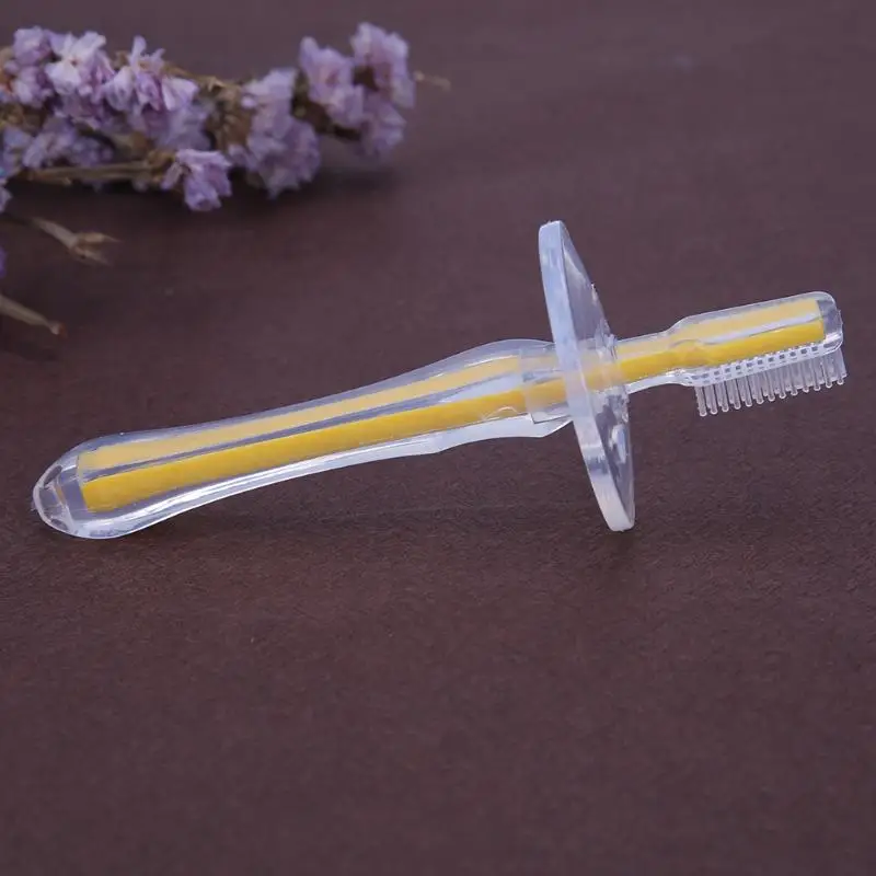 1pc Pink Blue Baby Teeth Care Soft Silicone Toothbrush Baby Infants Kids Safe Bendable Training Massager Brush