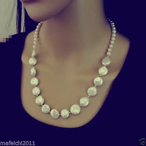 

FREE SHIPPING>>>@@ NEW 20'' 13-15MM REAL SOUTH SEA WHITE PEARL NECKLACE