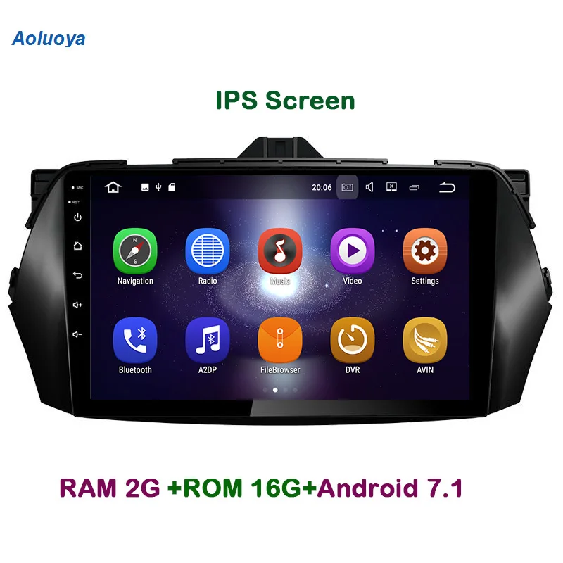 Aoluoya 9 &quotIPS 2G RAM четырехъядерный 2 din Android 7 1 автомобильное радио GPS навигация