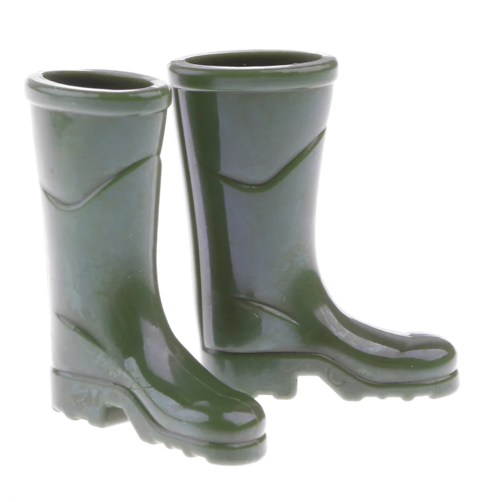 1 Pair Rubber Rain Boots 1:12 Garden Porch Miniature Dollhouse Collection Toys Decor Accessories
