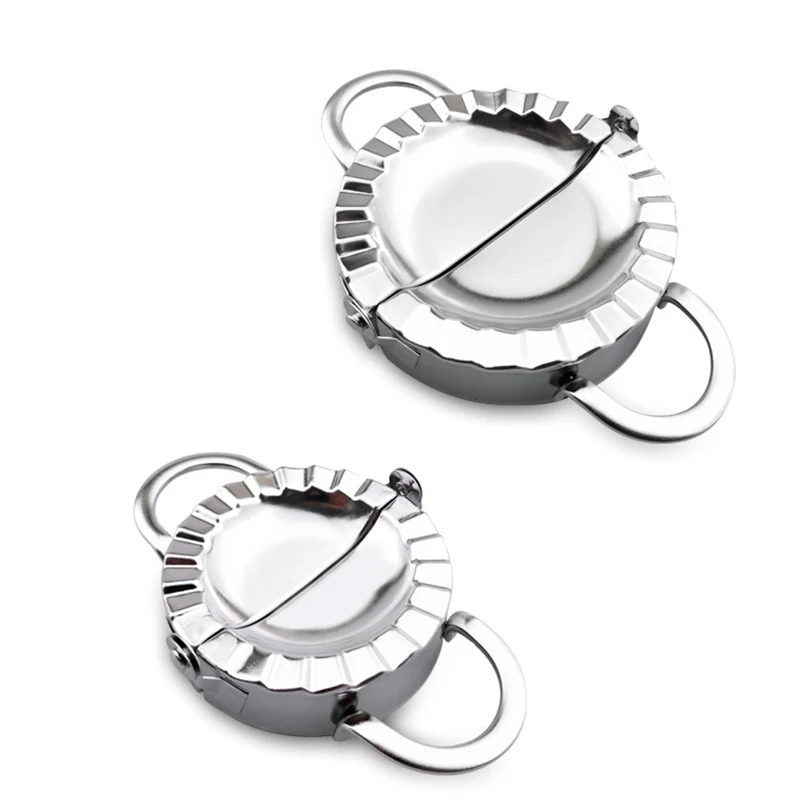 

silver Stainless Steel Dumpling Maker Wrapper Cutter Pie Dumpling Mould 1/2PCS strong and durable