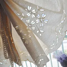 Корейский стиль полутени хлопок лен полый цветок воздушный шар занавес готовой занавес 85 ширина