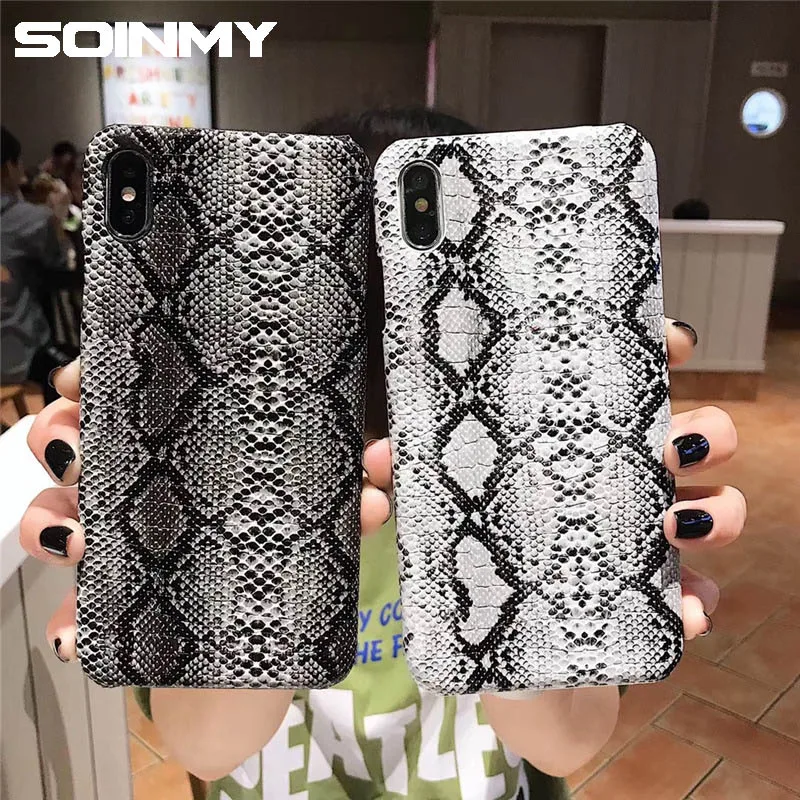 

Snake Skin Phone Case For iphone x max xs max xr Leather Back Cover For iphone 7 7plus 8 8plus 6 6s plus Case luxury accessories