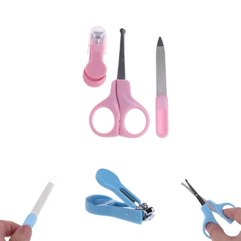 

New 3Pcs/Set Newborn Baby Kids Pedicure Manicure Nail Hair Health Care Grooming Kit Korea Infant Care Scissors Box