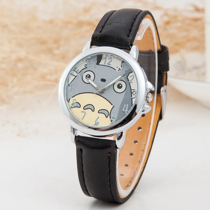 Модные Мультяшные часы Totoro женские повседневные кварцевые с кожаным ремешком