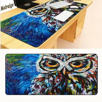 

Mairuige Free Shipping Non-slip Table Laptop Owl Animal Mousepad Large Locking Edge Gaming Mouse Pad 400*900*3MM For CSGO DOTA