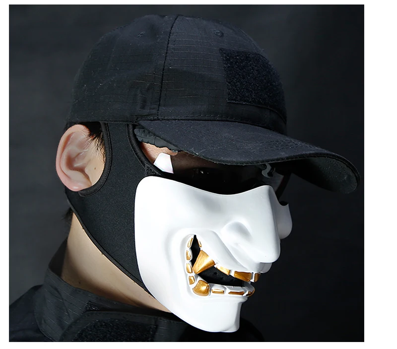 Удобная тактическая маска CS с защитой на половину лица, дышащая маска из смолы без запаха на Хэллоуин, персонализированная маска для лица для мужчин и женщин