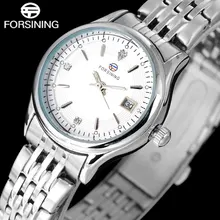 MODE 2016 FORSINING Q904 simple femmes montres de luxe marque d’affaires quartz En Acier Inoxydable montre Dames Montre DATE Strass
