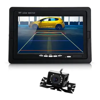 

Marsnaska high qulaity 7 Inch TFT LCD Car Monitor IR Rear View Reverse Backup 9 LED Night Vision Camera