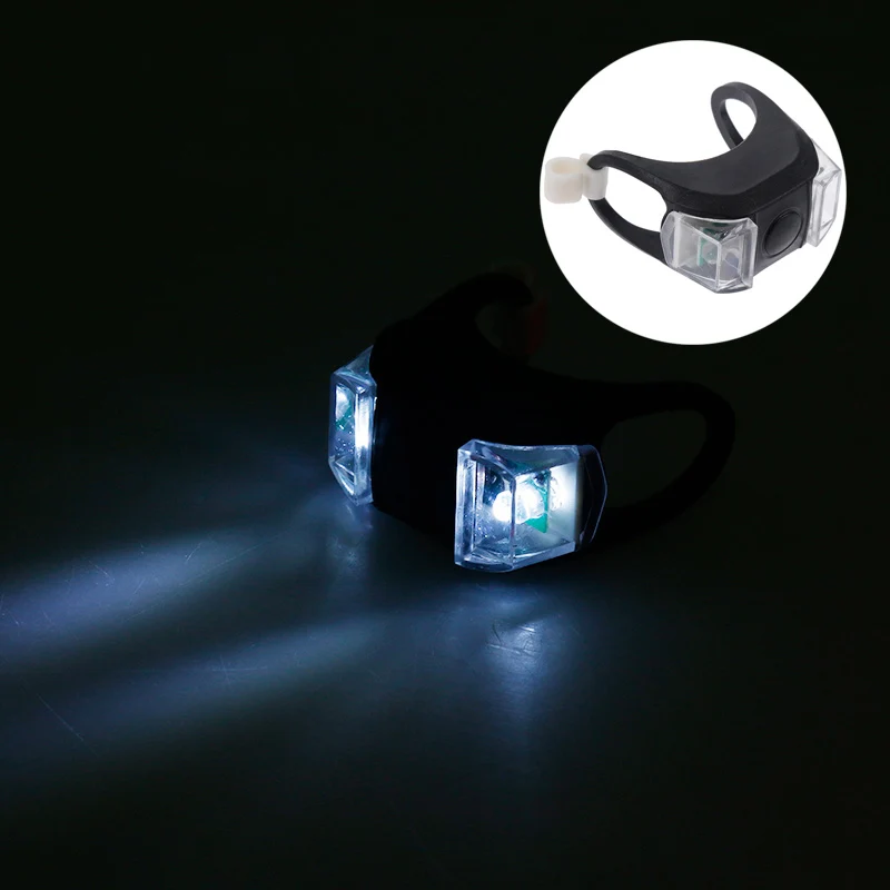 Best Zacro Bicycle Front Light Flash 3 Modes Silicone LED Head Front Rear Wheel Bike Light Waterproof Cycling Lights with Battery 4