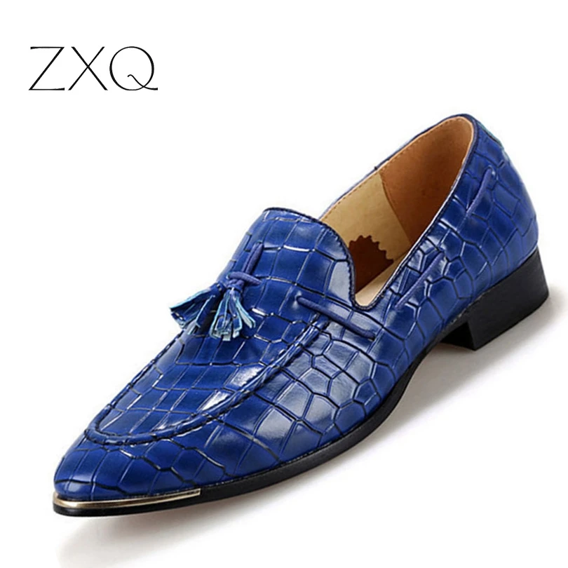 Tassel Crocodile Shoes Moccasins Men Shoes Casual Men Loafers Embossed Leather Shoes Men Flats Slip On Red Black Yellow crocodile shoes men loafers moccasins men shoes casual flats men flats slip on leather shoes brown blue black