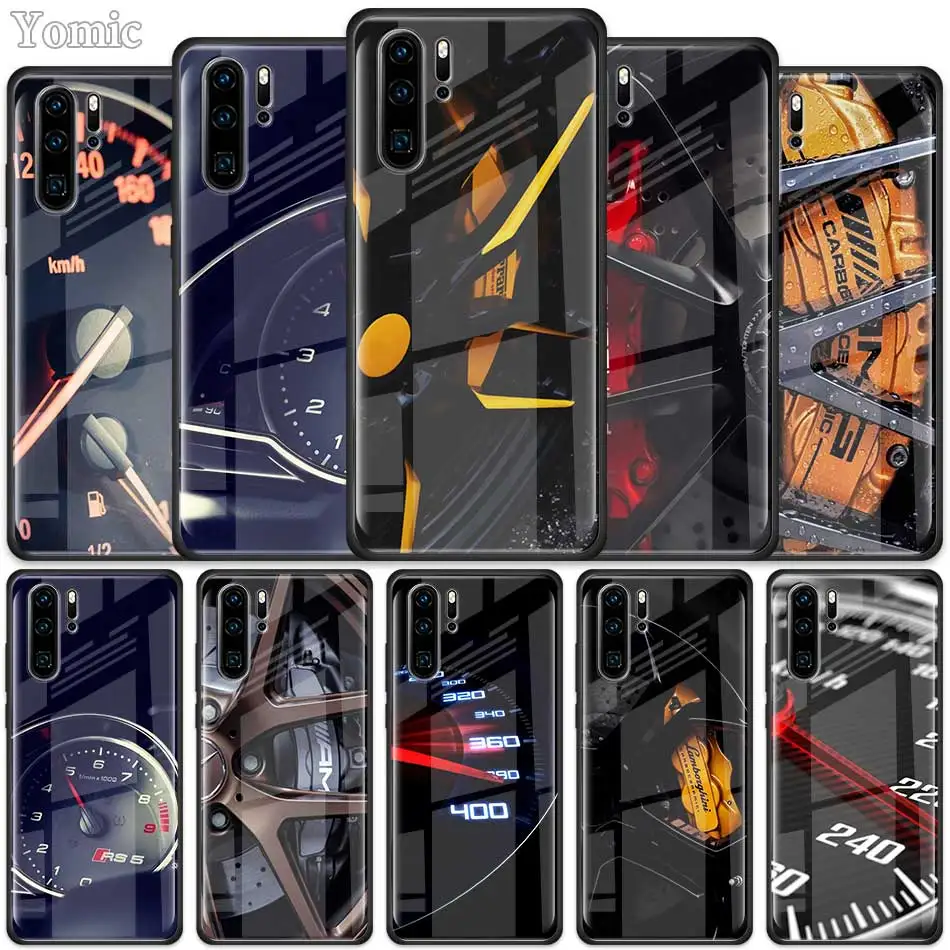 

Car Tire Wheel Dashboard Tempered Glass Case for Huawei P30 Pro P10 P20 P30 Lite Mate 10 20 Pro Honor 20 Pro 8X Cover Shell