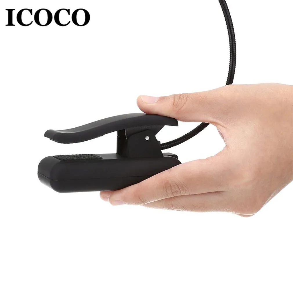 ICOCO Портативный USB батарея клип на чтение светодиодный светильник 6 Вт COB Гибкая рука Starnd лампа для ноутбука Netebook электронная книга Прямая поставка Лидер продаж