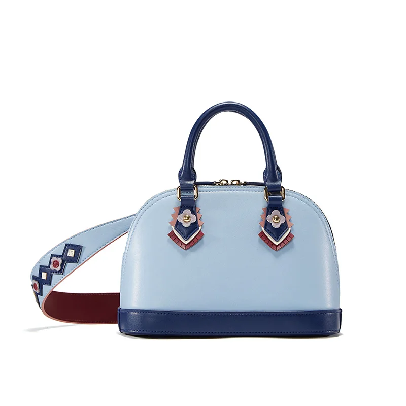 

Fashion Napa pattern leather fashion smart tide wide shoulder strap women leather handbags shell women shoulder Messenger bag