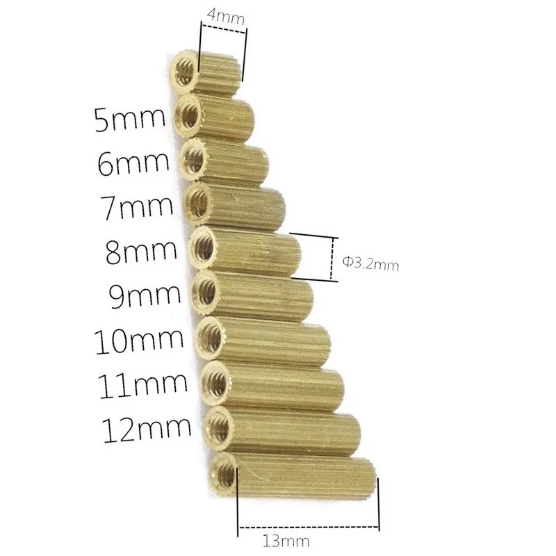 10 шт. M2* 5 мм гайка Расстояние Винт латунь резьбовой столб PCB противостояние Spacer для камеры видеонаблюдения