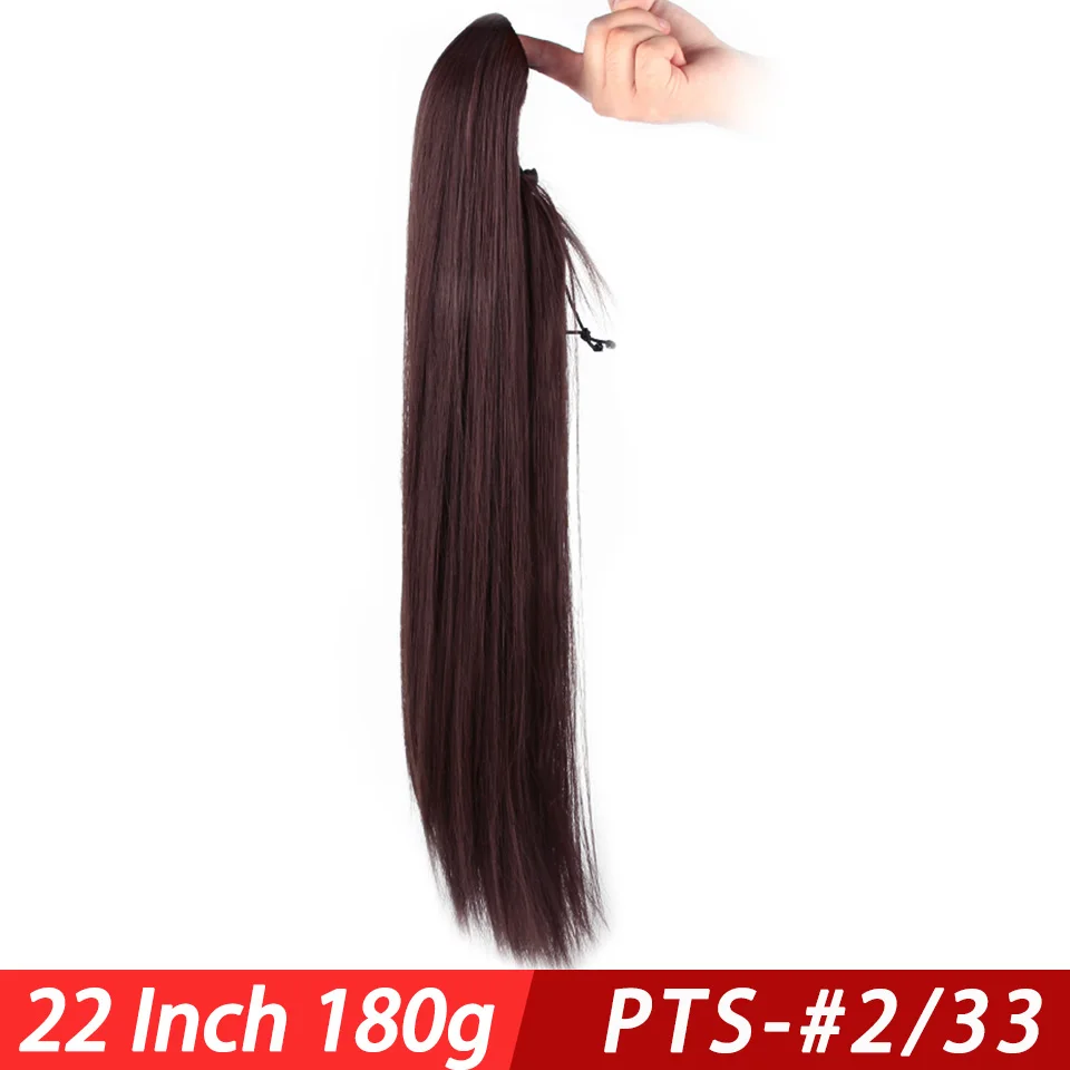 Pageup 22 ”длинные вьющиеся волосы на заколках, хвост, накладные волосы, конский хвост, шиньон с заколками, синтетические волосы, конский хвост, наращивание волос - Цвет: PTS-2I33