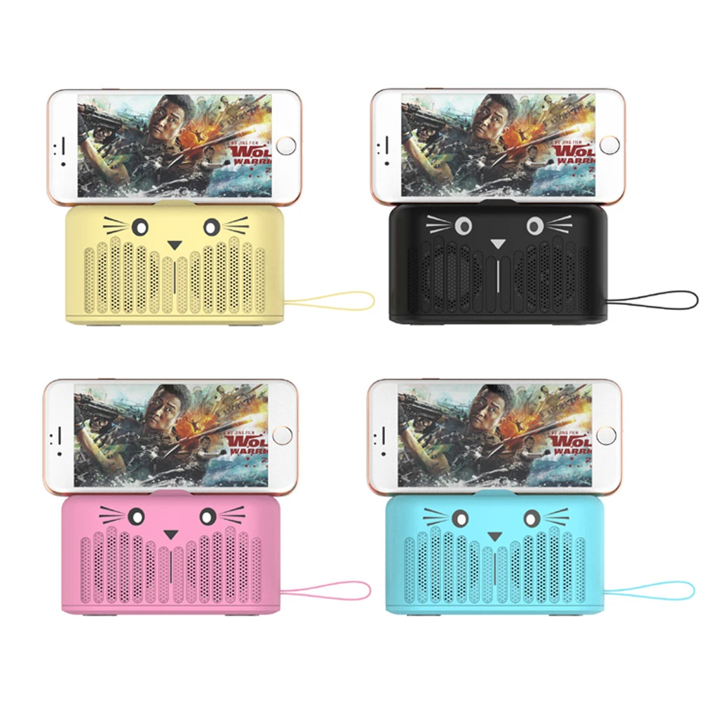 新しい Bluetooth スピーカー Fm Fuctio Tf カード U ディスクかわいい猫漫画スタンドサウンドワイヤレス Bluetooth スピーカードロップ船 Z517 Aliexpress Consumer Electronics