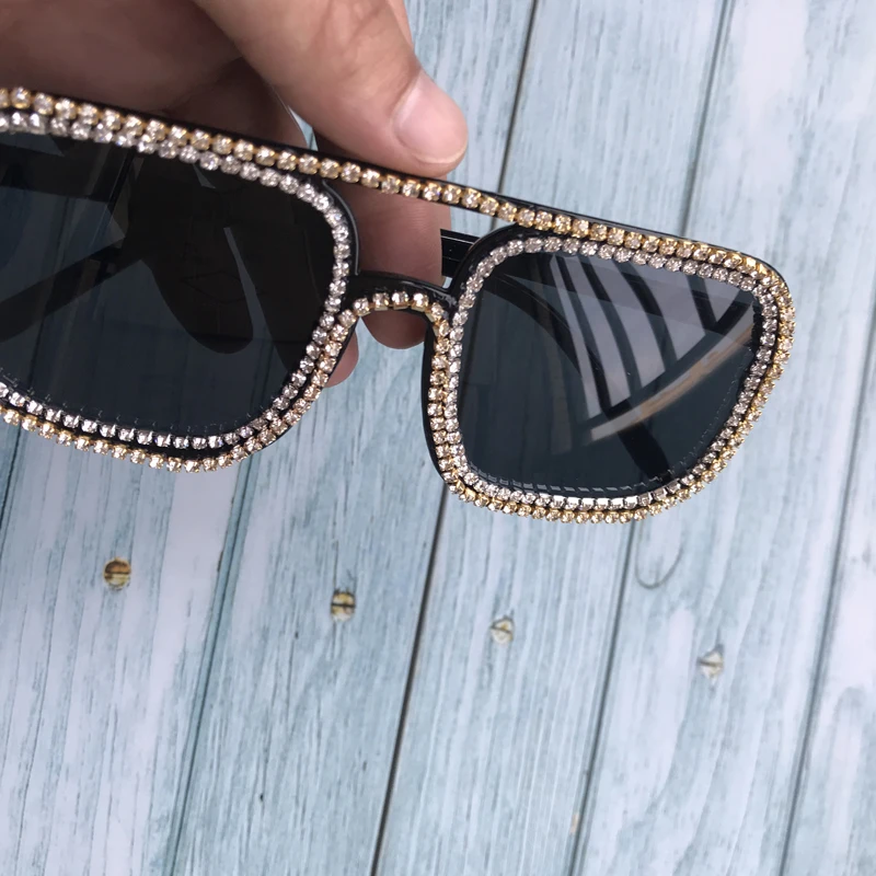 Черные оправы розовые женские солнцезащитные очки с линзами Золотой Алмазный женские очки-оверсайз большие солнцезащитные очки винтажные