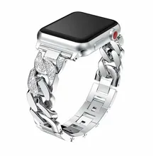 Crystal Diamond Stainless Steel Correa for Apple Watch Band 38mm 42mm Bracelet Strap for iWatch Series 1 2 3 4 Bands 40mm 44mm