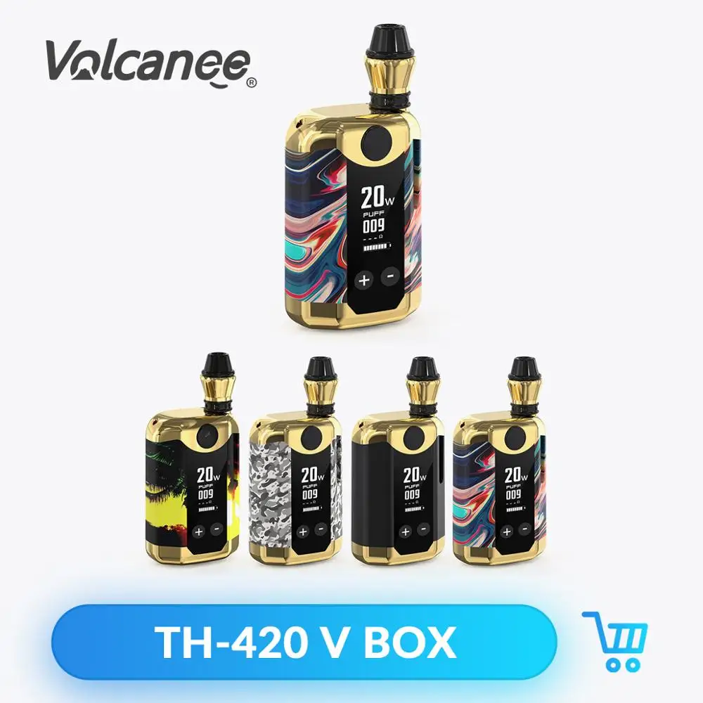 

Volcanee TH420 V BOX Starter Kit 510 thread 1W-20W Adjustable 800mah Battery 1.5 ohm 0.5ml Vape Box Mod Electronic Cigarette