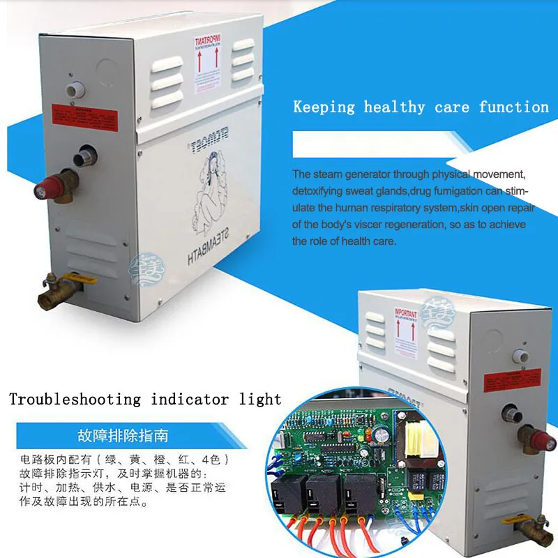 12 кВт/15 кВт/18 кВт домашний Парогенератор Сауна сухой поток Паровая машина Паровая комната машина влажный паровой отпариватель с цифровым контроллером
