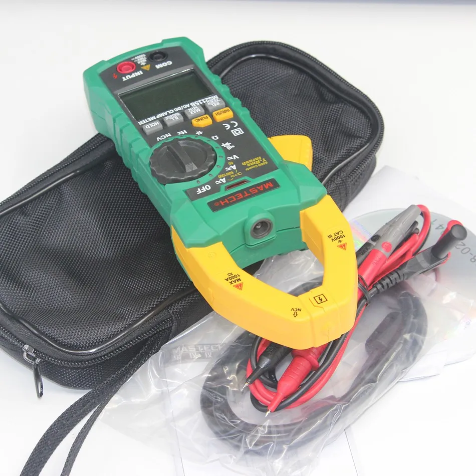 MASTECH MS2115B Правда RMS Цифровой Клещи ПОСТОЯННОГО/ПЕРЕМЕННОГО ТОКА Напряжение Ток Ом